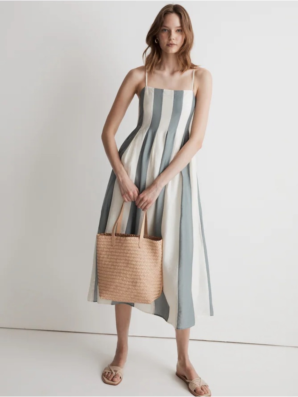 Madewell Striped Midi Dress - Picture 3 of 9